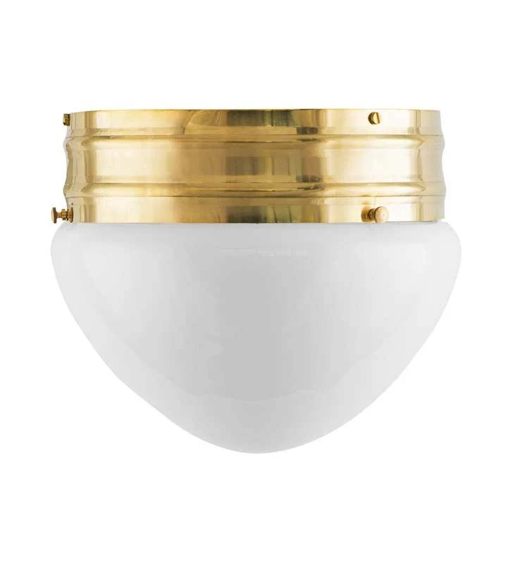 Taklampa - Heidenstamplafond 200 mässing, opalvit