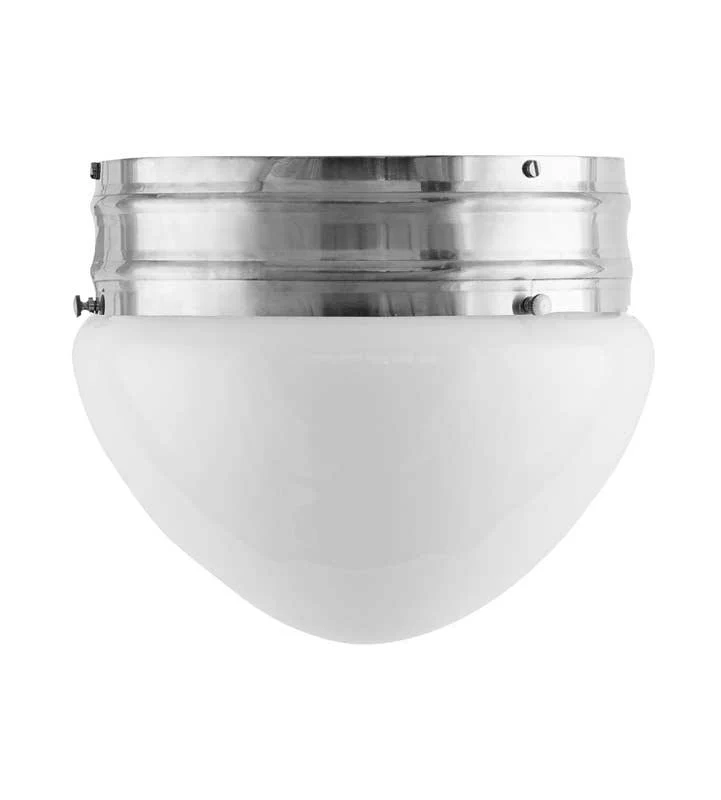 Taklampa - Heidenstamplafond 200 nickel, opalvit