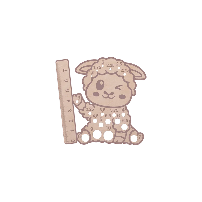 Stickmått “Baby sheep with ruler”
