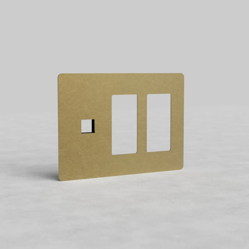 Kew 3G 2x Outlet & Keystone Plate - Antique Brass