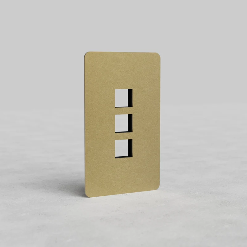 Kew 1G 3x Keystone Plate - Antique Brass