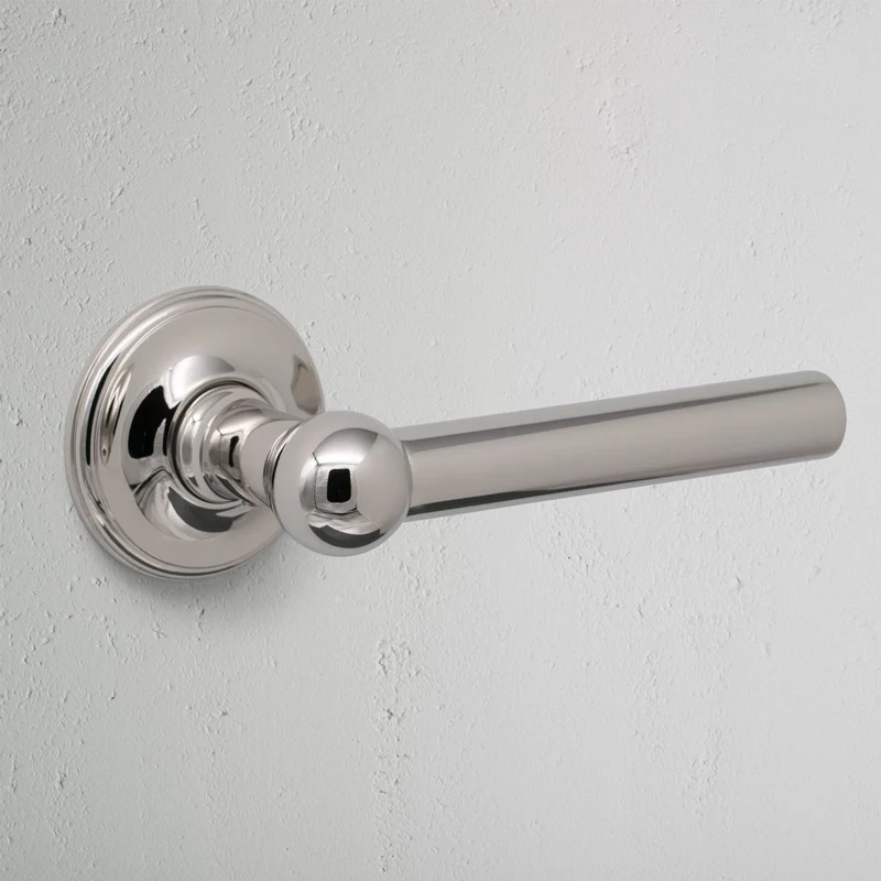Harper Fixed Door Handle - Polished Nickel