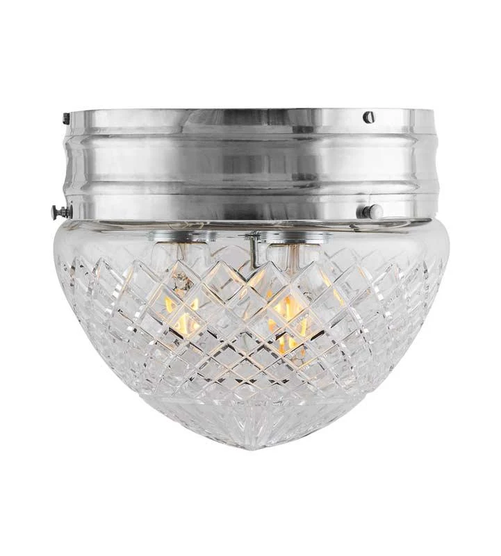 Taklampa - Heidenstamplafond 200 nickel, klarglas