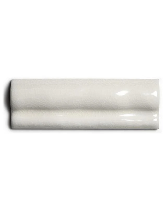 Kakel Mayfair - Krackelerad antikvit bröstlist 5 x 15 cm blank, lätt vågigt