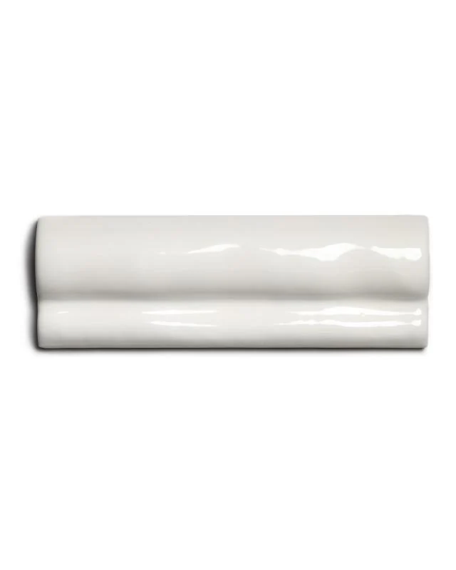 Kakel Mayfair - Elfenbensvit bröstlist 5 x 15 cm blank, lätt vågigt