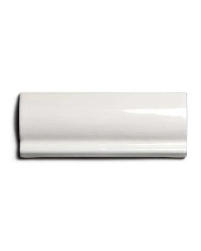 Kakel Mayfair - Elfenbensvit bröstlist 5 x 13 cm blank, lätt vågigt