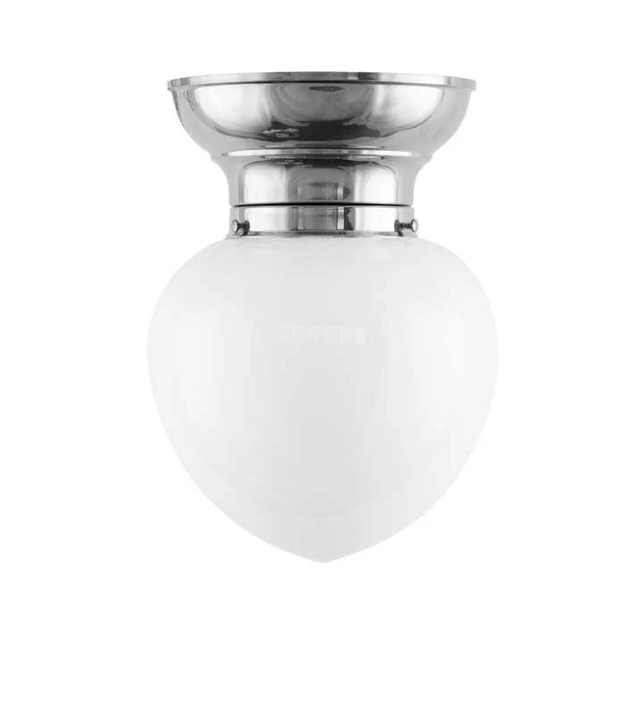 Taklampa - Frödingplafond 100 nickel, vit droppe