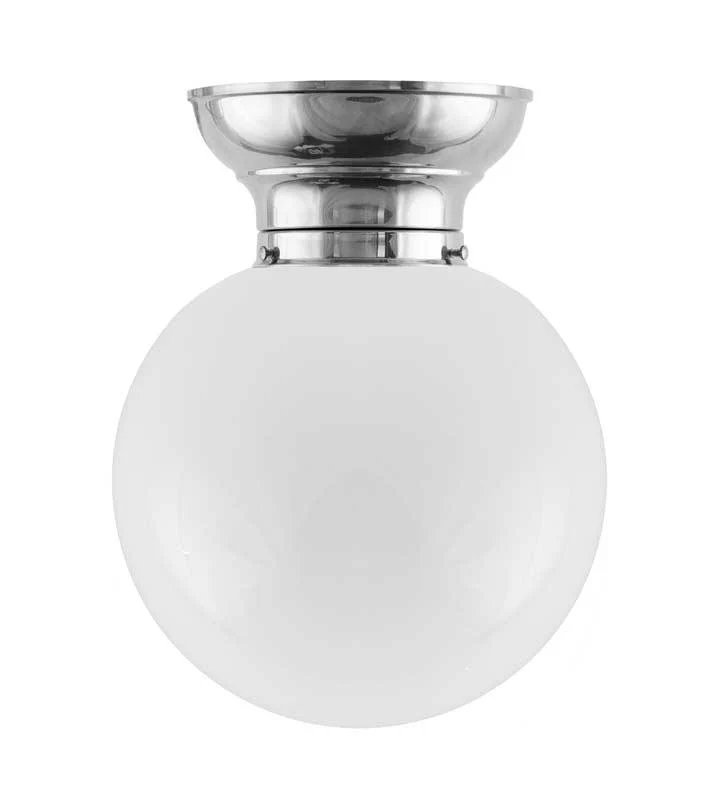 Taklampa - Frödingplafond 100 nickel, stor klotskärm