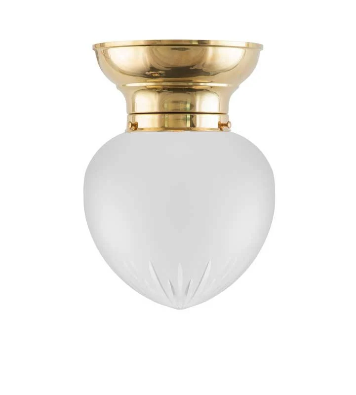 Taklampa - Frödingplafond 100 mässing slipat mattglas
