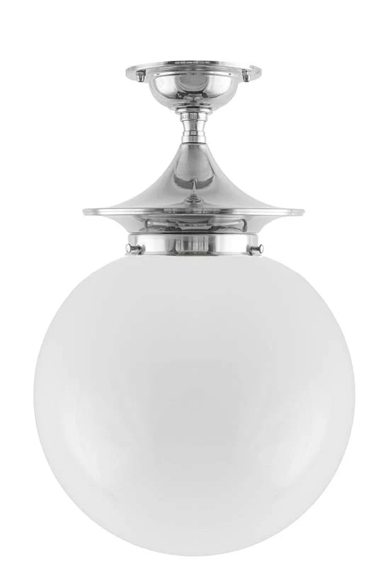 Badrumslampa - Dahlberg 100 nickel, stor klotskärm