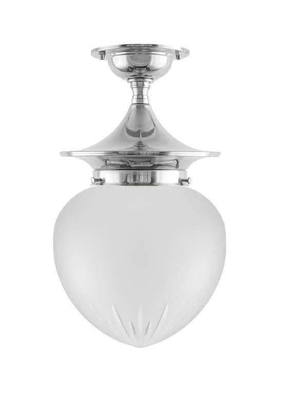 Badrumslampa - Dahlberg 100 nickel, mattglas droppe