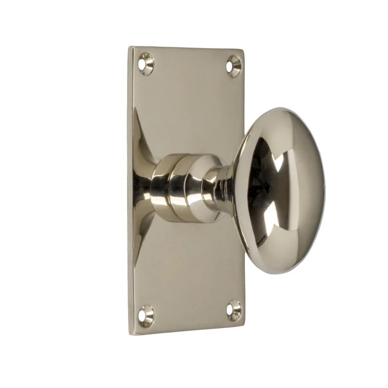 Oval knopp med bottenplatta - Nickel 40 x 70 mm