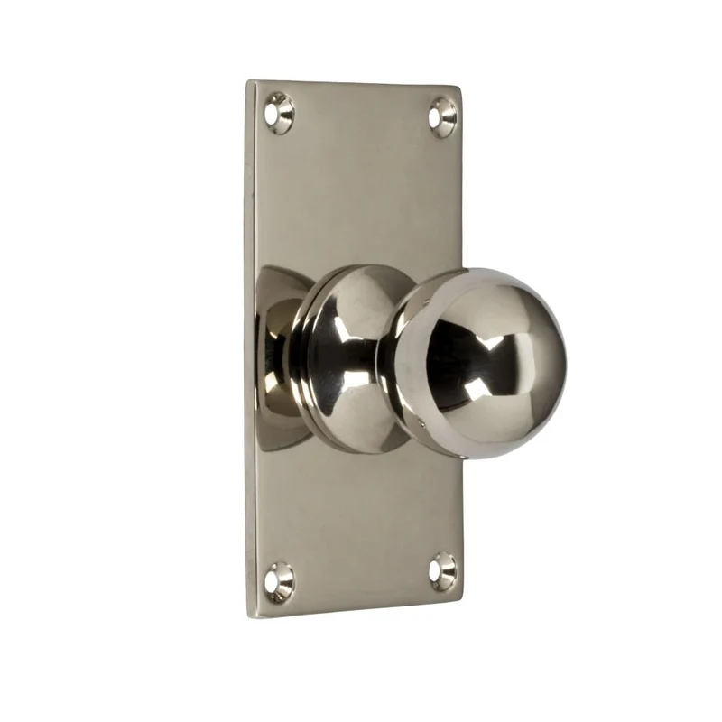 Rund knopp med bottenplatta - Nickel 40 x 70 mm