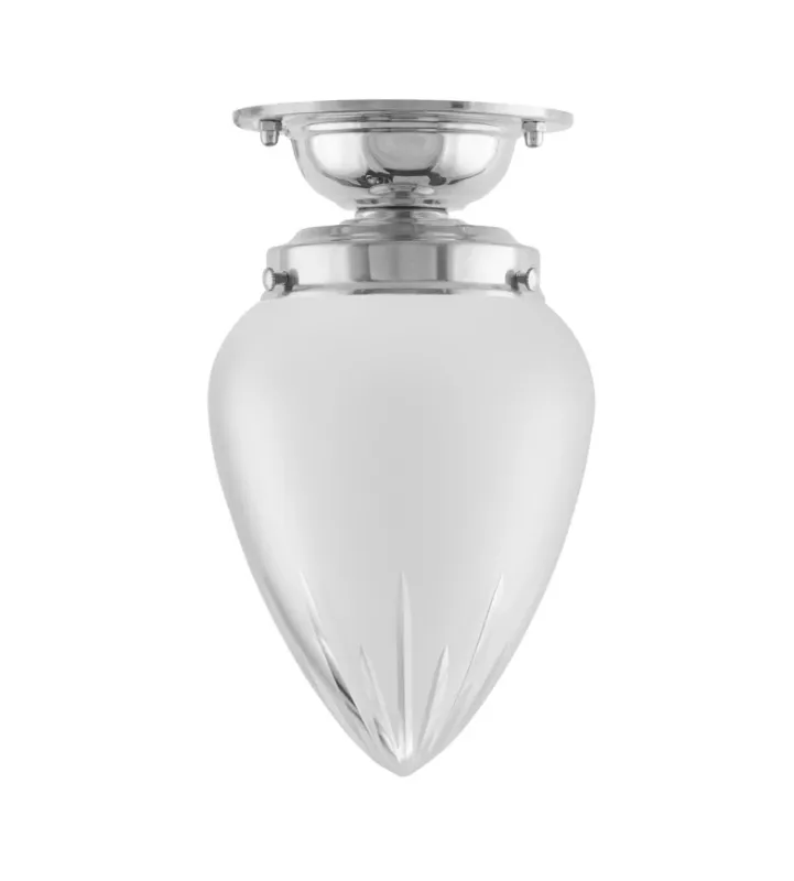 Badrumslampa - Lundkvist 80 nickel, mattdroppe