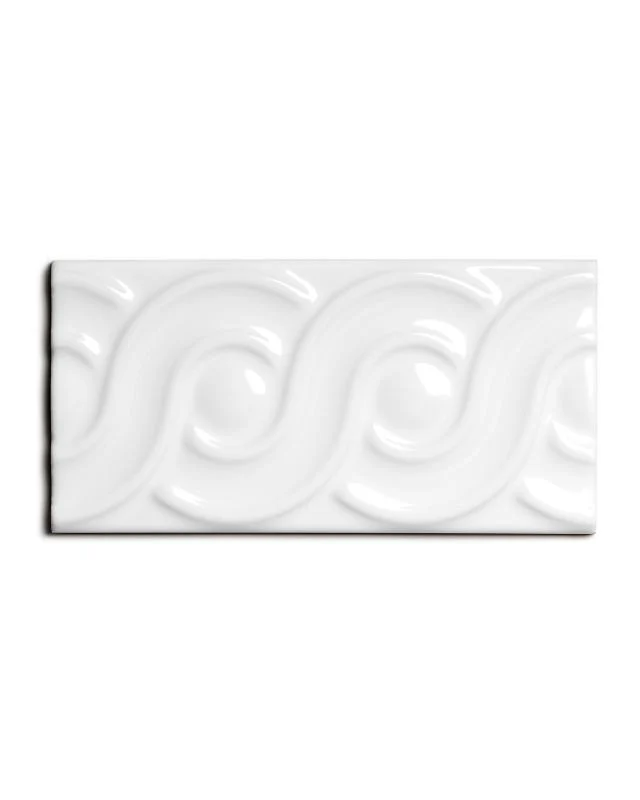Kakel Victoria - Dekorlist bård öglor 7,5 x 15 cm vit, blank