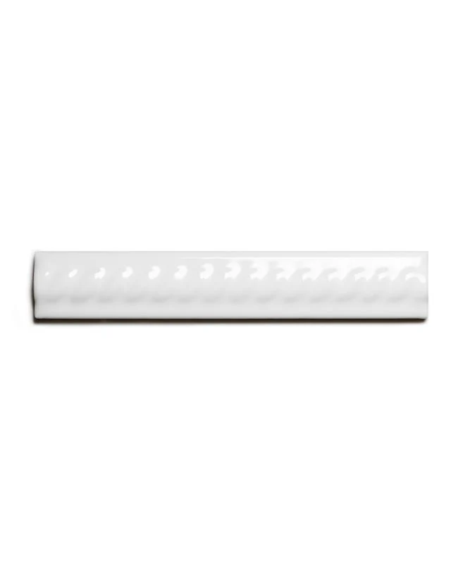 Kakel Victoria - Dekorlist bård räfflor 2,5 x 15 cm vit, blank
