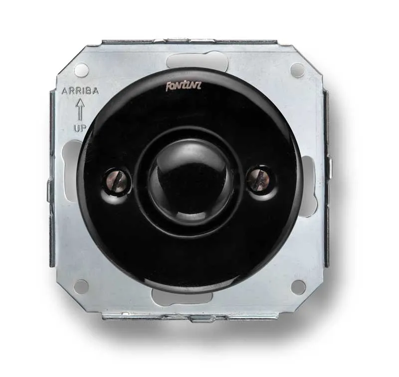 Insats dimmer traditionell 40-500 W svart porslin - Fontini infällt