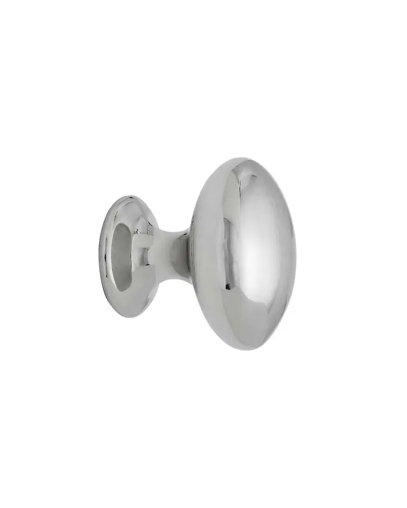 Knopp - Oval förnicklad 40 mm