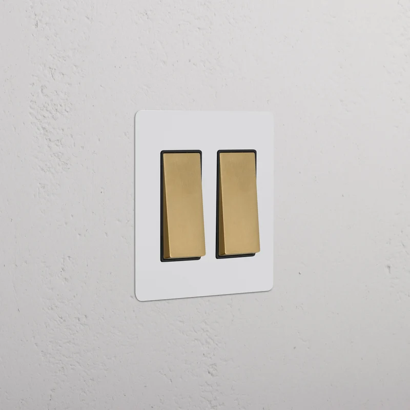 Kew 2G Rocker Switch - Paintable Antique Brass Black