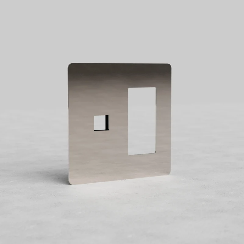 Kew 2G Outlet & Keystone Plate - Polished Nickel