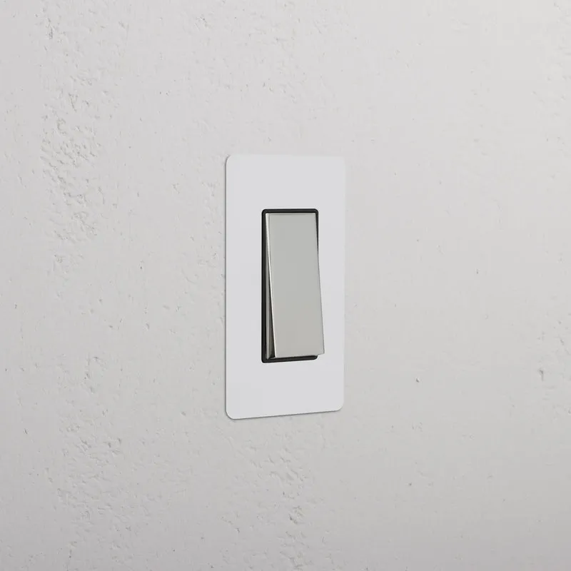 Kew 1G Four Way Rocker Switch - Paintable Polished Nickel Black