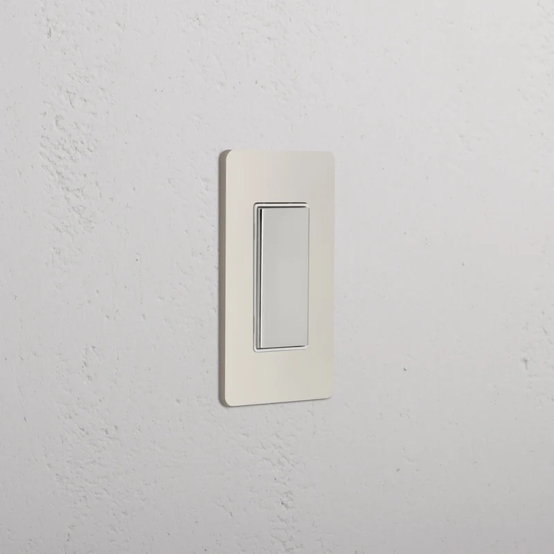 Grove 1G Center Retractive Rocker Switch - Polished Nickel White