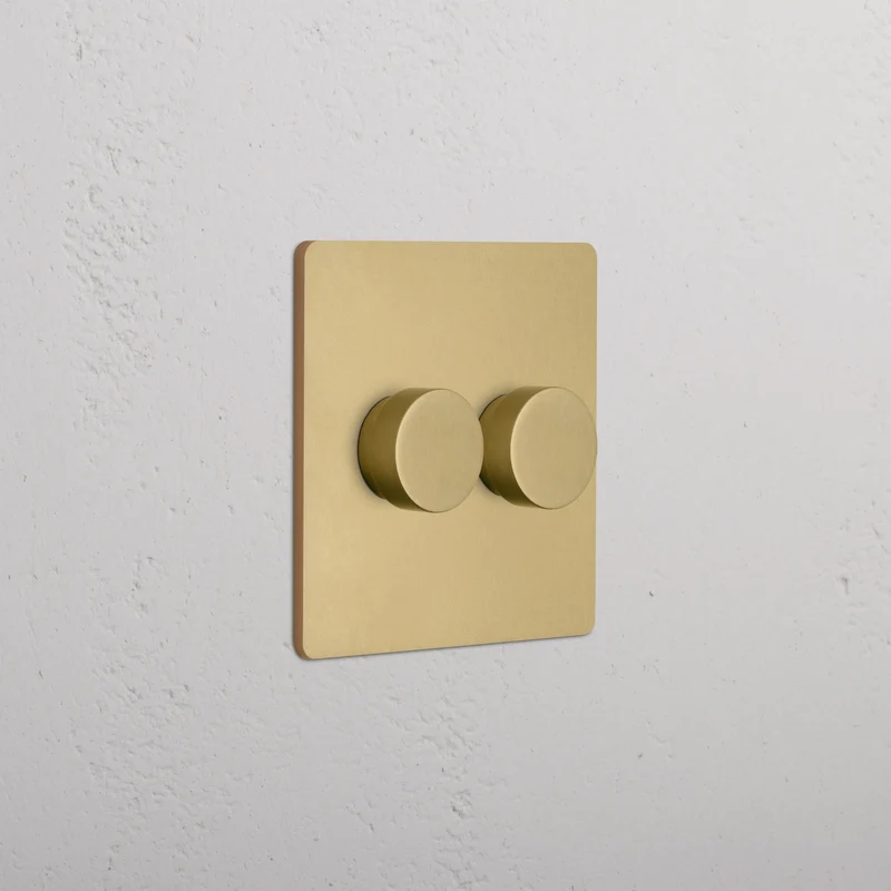 Grove 2G Dimmer Switch - Antique Brass