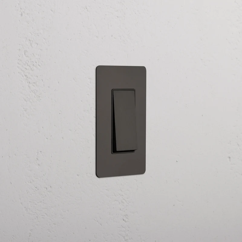 Kew 1G Dimming Retractive Rocker Switch - Bronze Black