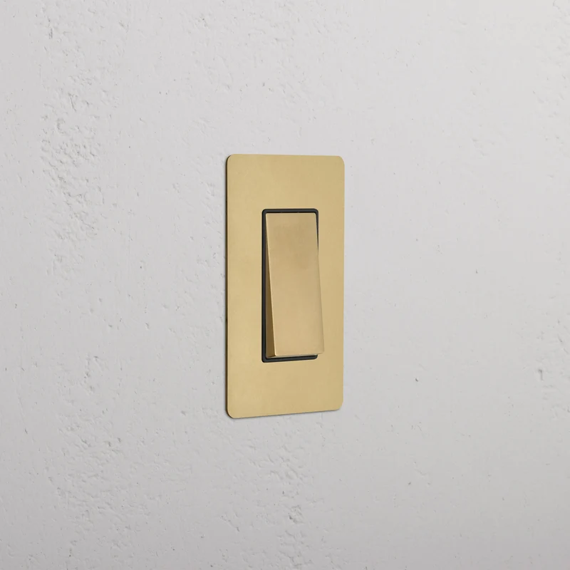 Kew 1G Four Way Rocker Switch - Antique Brass Black