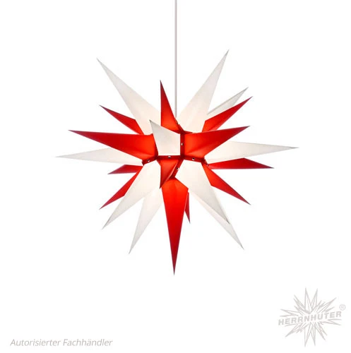 Adventsstjärna röd/vit papper 60 cm
