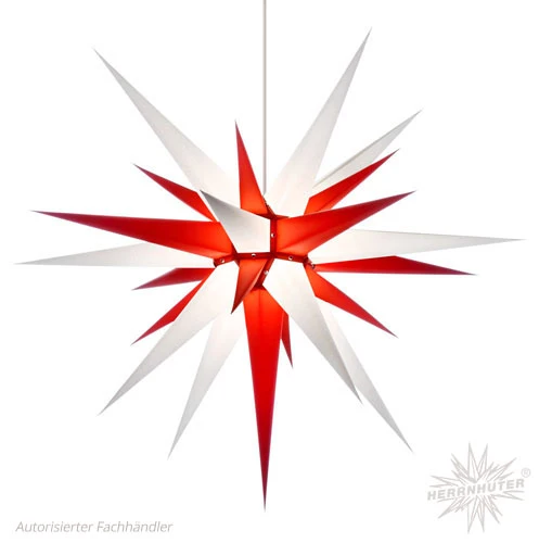 Adventsstjärna röd/vit papper 70 cm