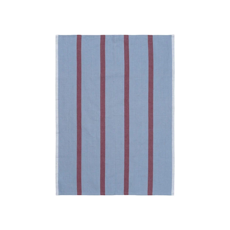 Hale Tea Towel - Faded Blue/Burgundy