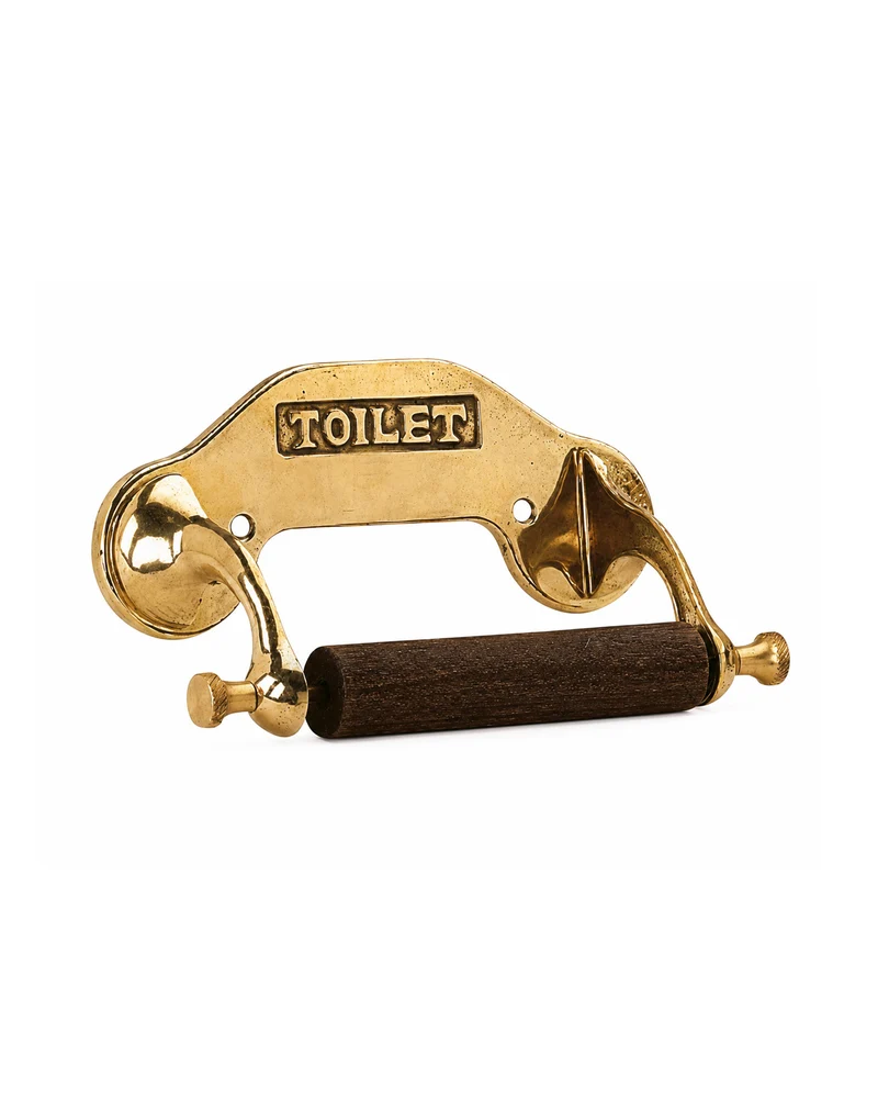 Toalettpappershållare - Mässing/Trä, toilet