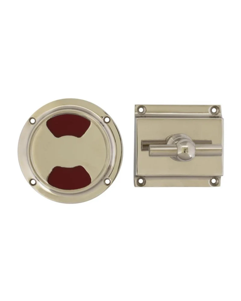 WC-regel rund för modern dörr - Toalettlås nickel