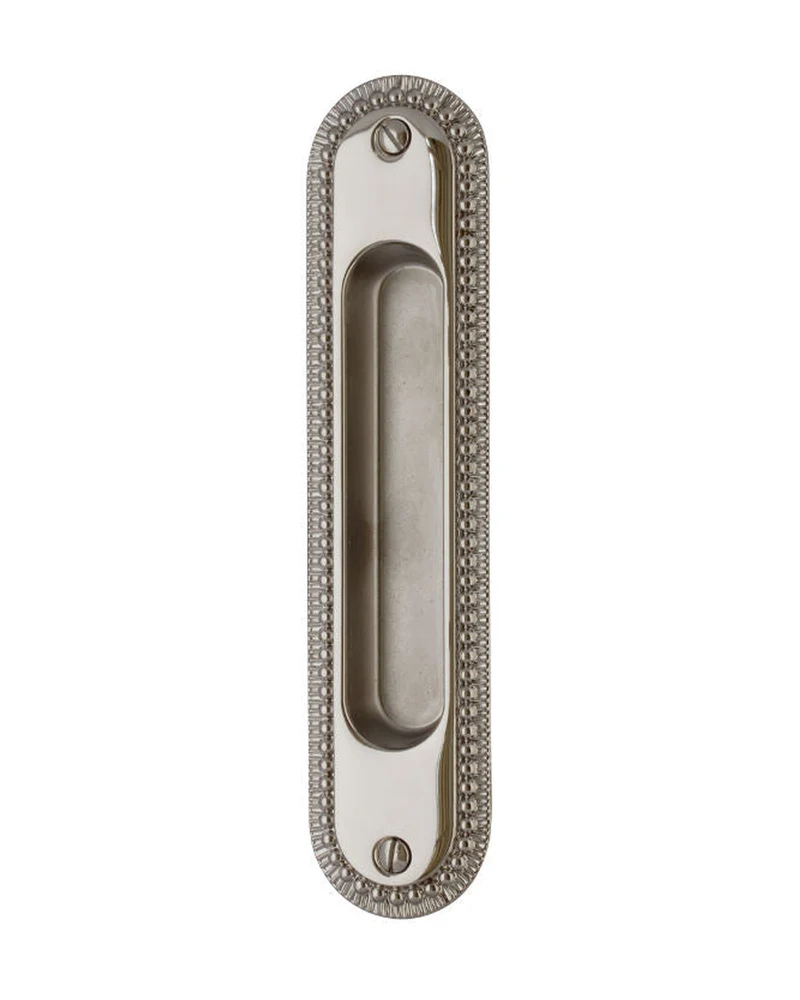 Skjutdörrshandtag - Sekelskifte nickel 158x36 mm