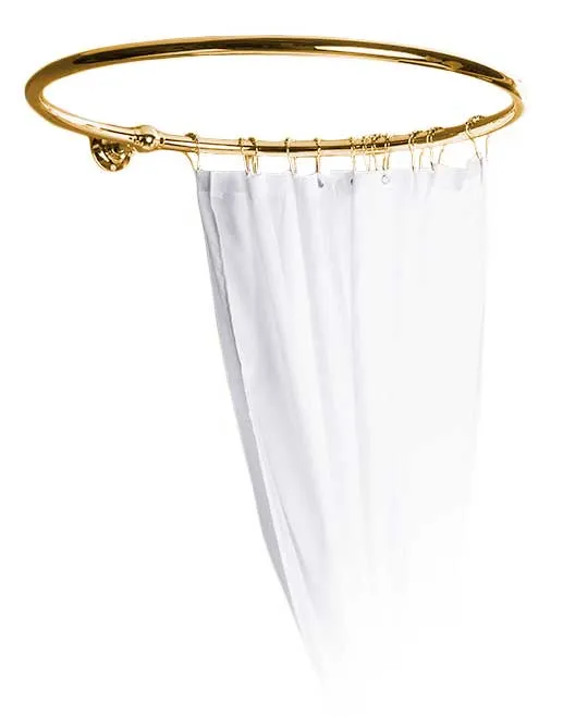 Duschdraperihållare - Rund 90 cm mässing