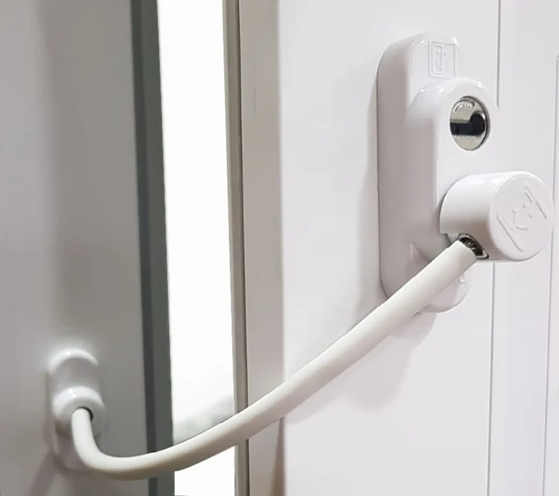 Säkerhetsvajer låsbar vit