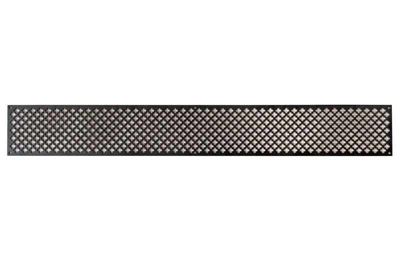 Ventilgaller klöverplåt - Behandlat järn 100 x 750 mm