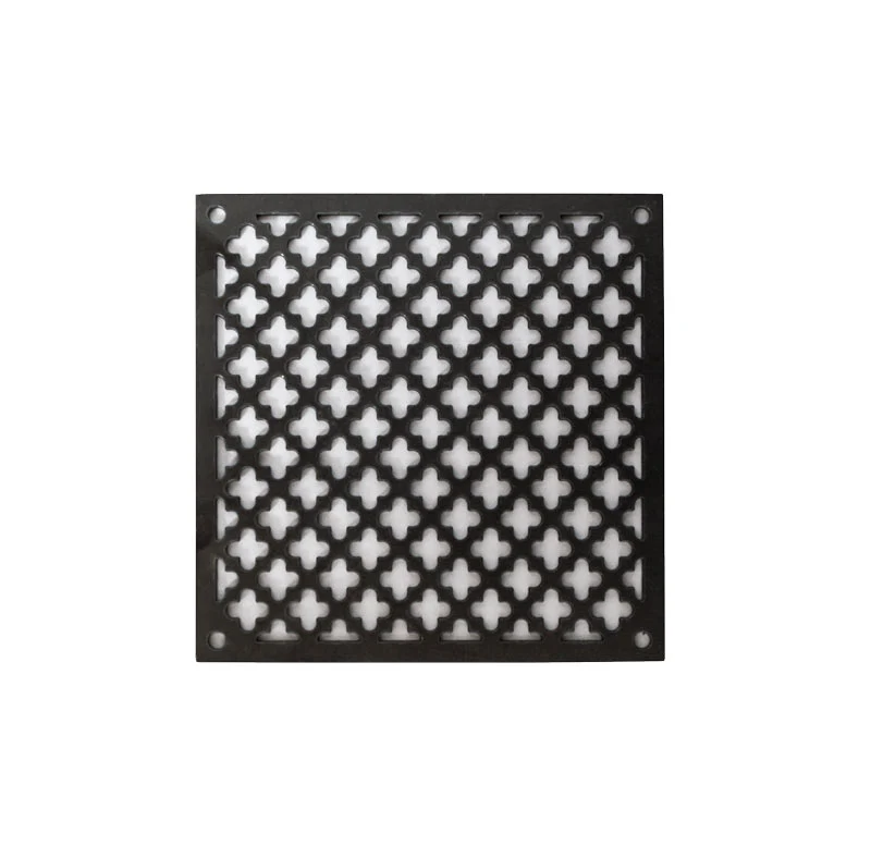 Ventilgaller klöverplåt - Behandlat järn 120 x 120 mm