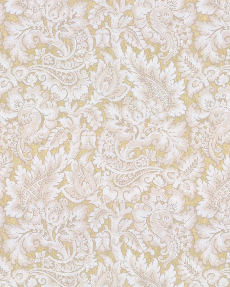 Lim & Handtryck Tapet - Kashmir beige/guld