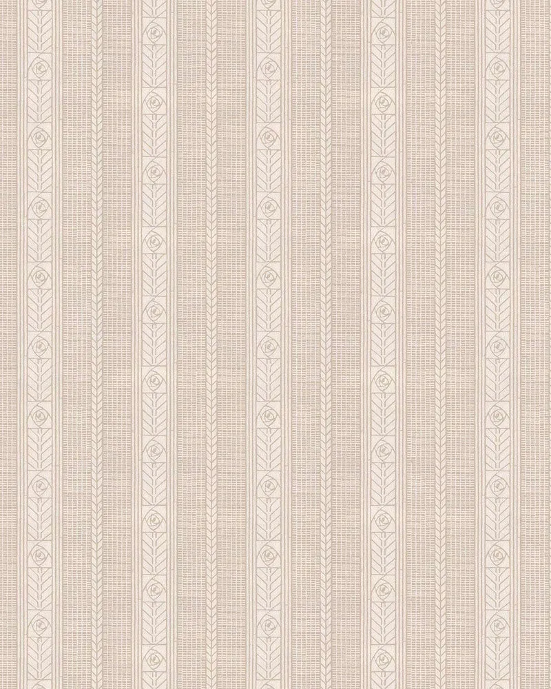 Lim & Handtryck Tapet - Edit kakao/beige