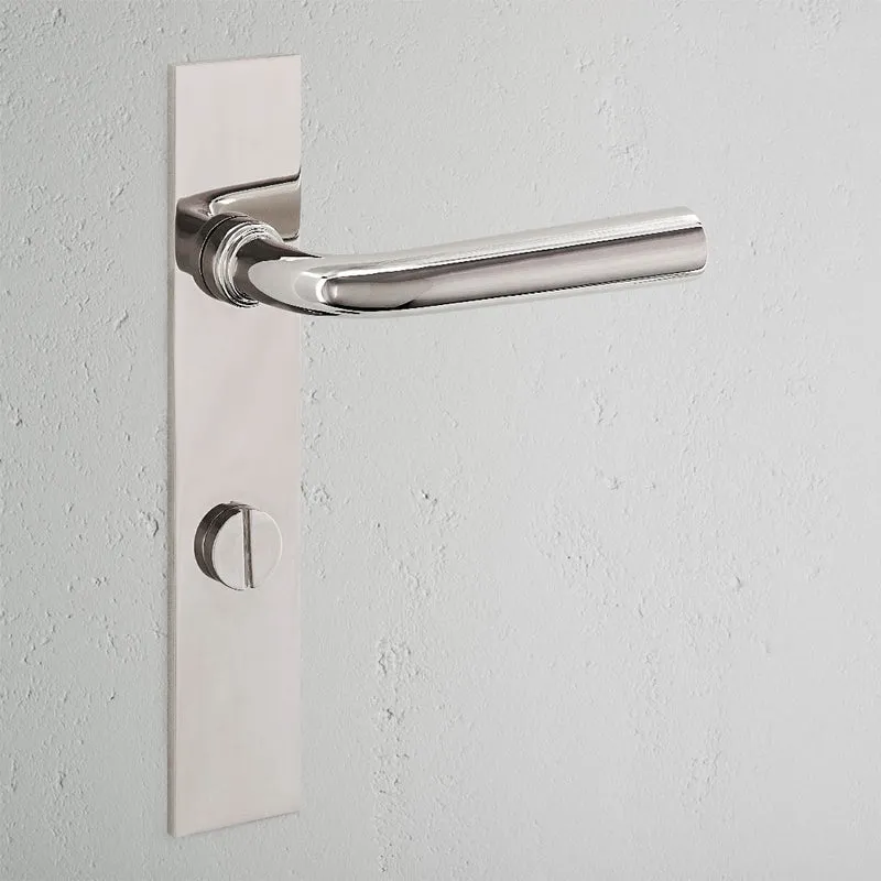 Apsley Long Plate Unsprung Door Handle & Thumbturn – Polished Nickel