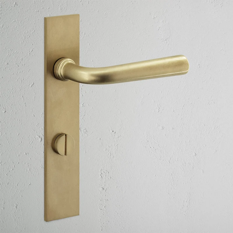 Apsley Long Plate Unsprung Door Handle & Thumbturn – Antique Brass