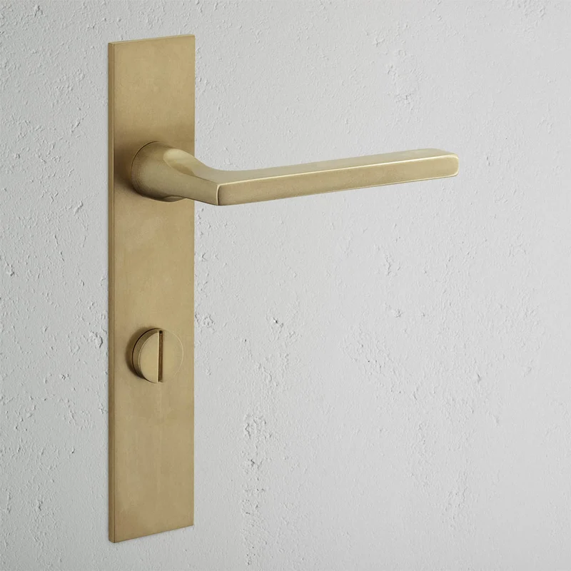 Clayton Long Plate Unsprung Door Handle & Thumbturn – Antique Brass