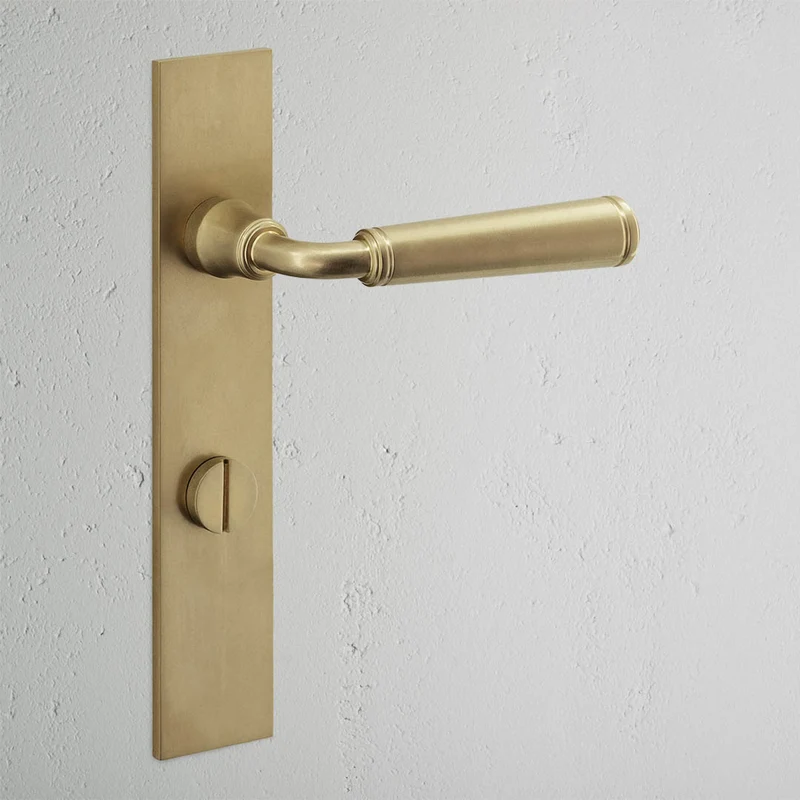 Digby Long Plate Unsprung Door Handle & Thumbturn – Antique Brass
