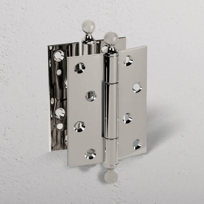 Maple Brass Door Hinge Pair FR60 - Polished Nickel