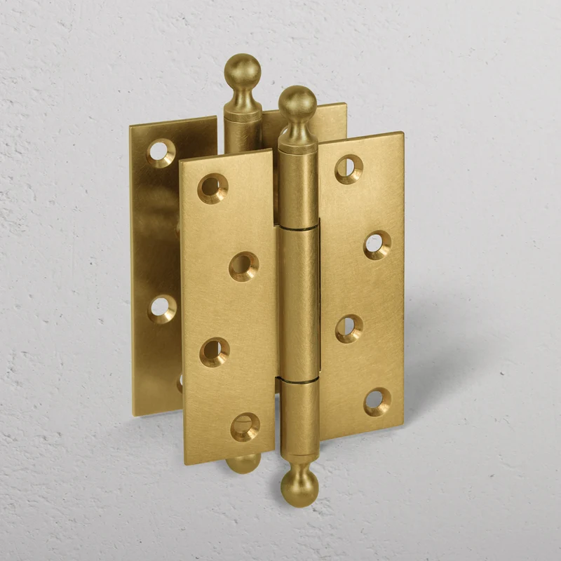 Maple Brass Door Hinge Pair FR60 - Antique Brass