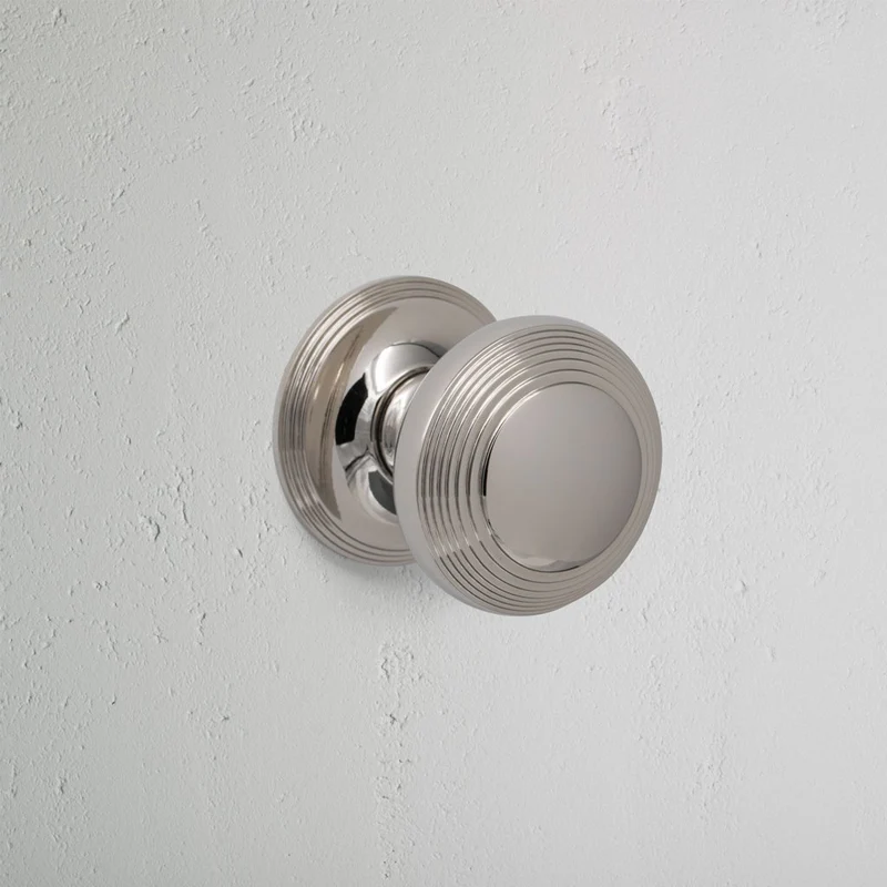 Poplar Unsprung Door Knob - Polished Nickel