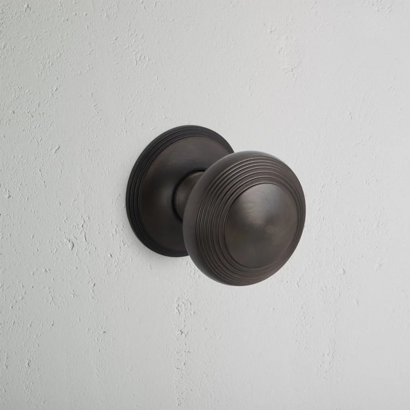 Poplar Passage Door Knob Set - Bronze