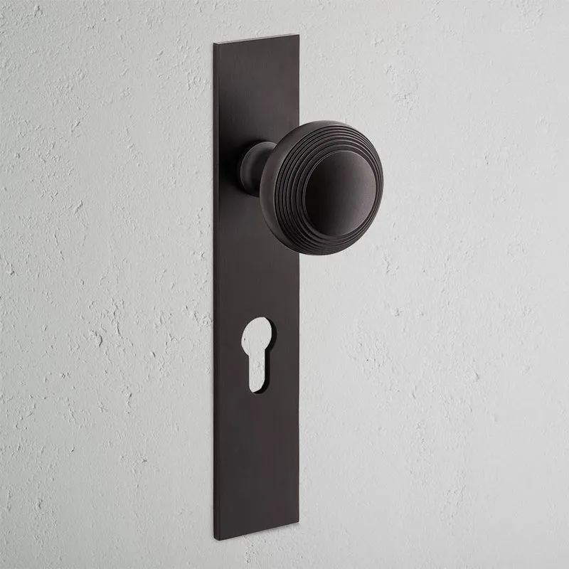 Poplar Long Plate Unsprung Door Knob & Euro Lock – Bronze
